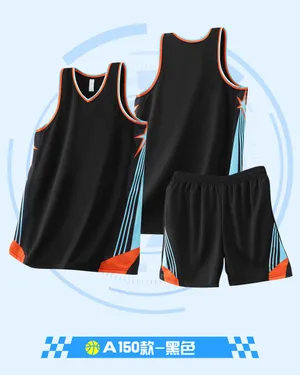 Custom Basketball Jersey DD2632A150 – Black / Orange / Light Blue